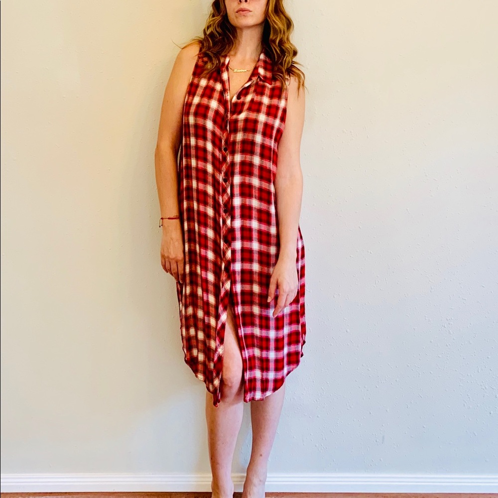 🌟Forever 21 Button Down Shirt Dress/Sz:L - Picture 2 of 3